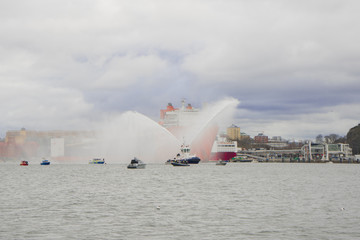 Stockholm's infamous golden bridge arriving to stockholm