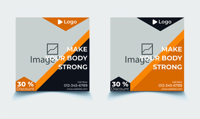 gym fitness social media post design