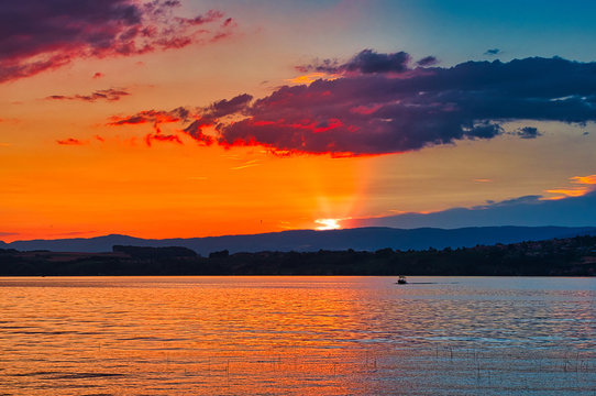 Murtensee at sunset