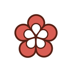 flower nature petals spa line and fill style