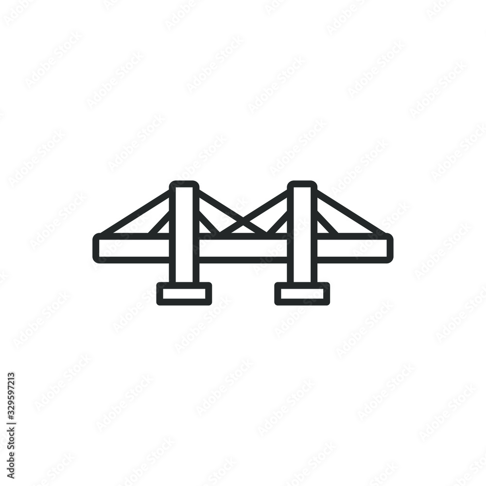 Leinwandbilder bridges line icon vector sign isolated for graphic and web design. bridge symbol template color edit