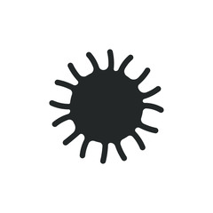 Coronavirus icon. Virus disease symbol. Influenza epidemic logo. Covid-19 sign. Black silhouette isolated on white background. Vector illustration image.