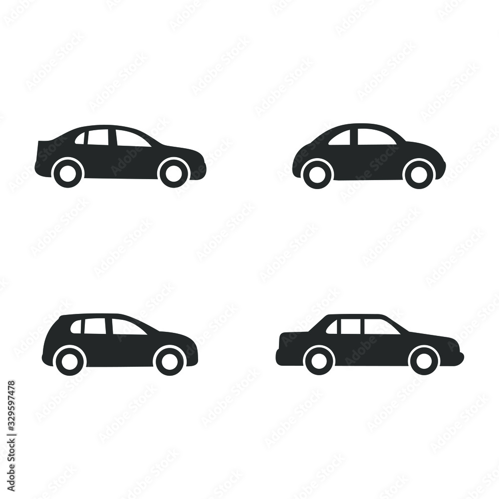Aufkleber Car Icon vector sign isolated for graphic and web design. Car transportation symbol template color editable on white background.
