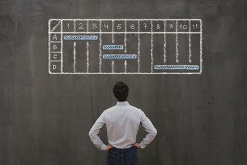 project management concept with gantt chart, business schedule