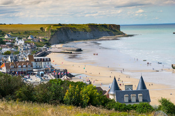 Arromanches Les Bains, Normandy, France, Mulberry Harbour from D Day landings ,World War 2 - 329597891