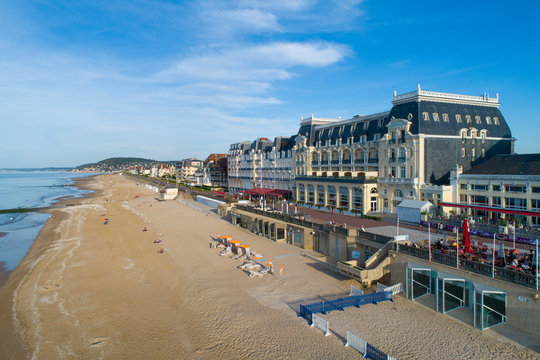 France, Normandy, Aerial view of Cabourg
