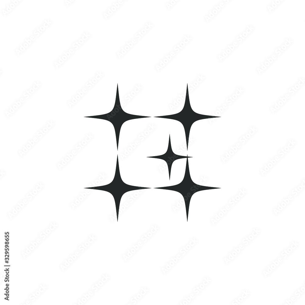 Poster Sparkles icon vector sign isolated for graphic and web design. Shine symbol template color editable on white background.