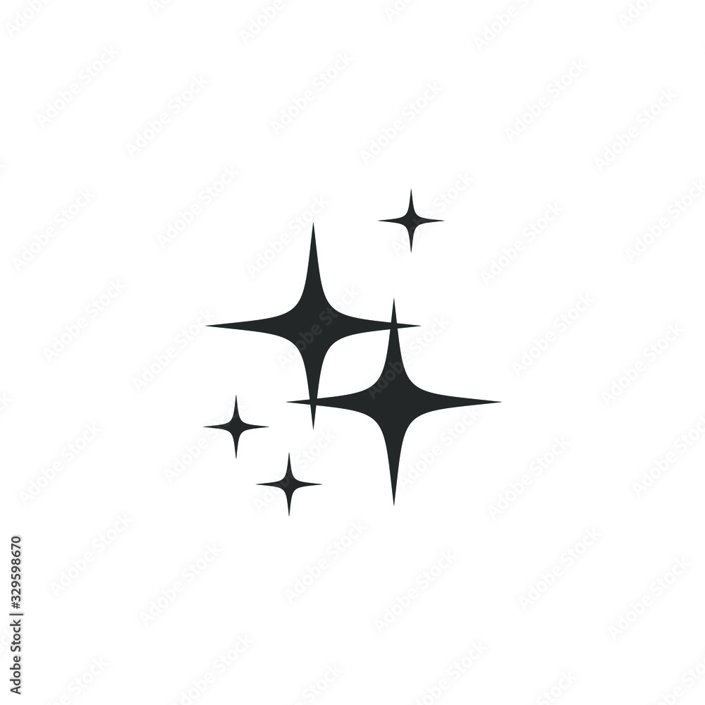 Poster Sparkles icon vector sign isolated for graphic and web design. Shine symbol template color editable on white background.