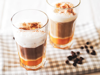 Pumpkin latte coffee