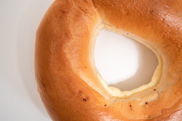 Fresh Bagel Isolated on a White Background
