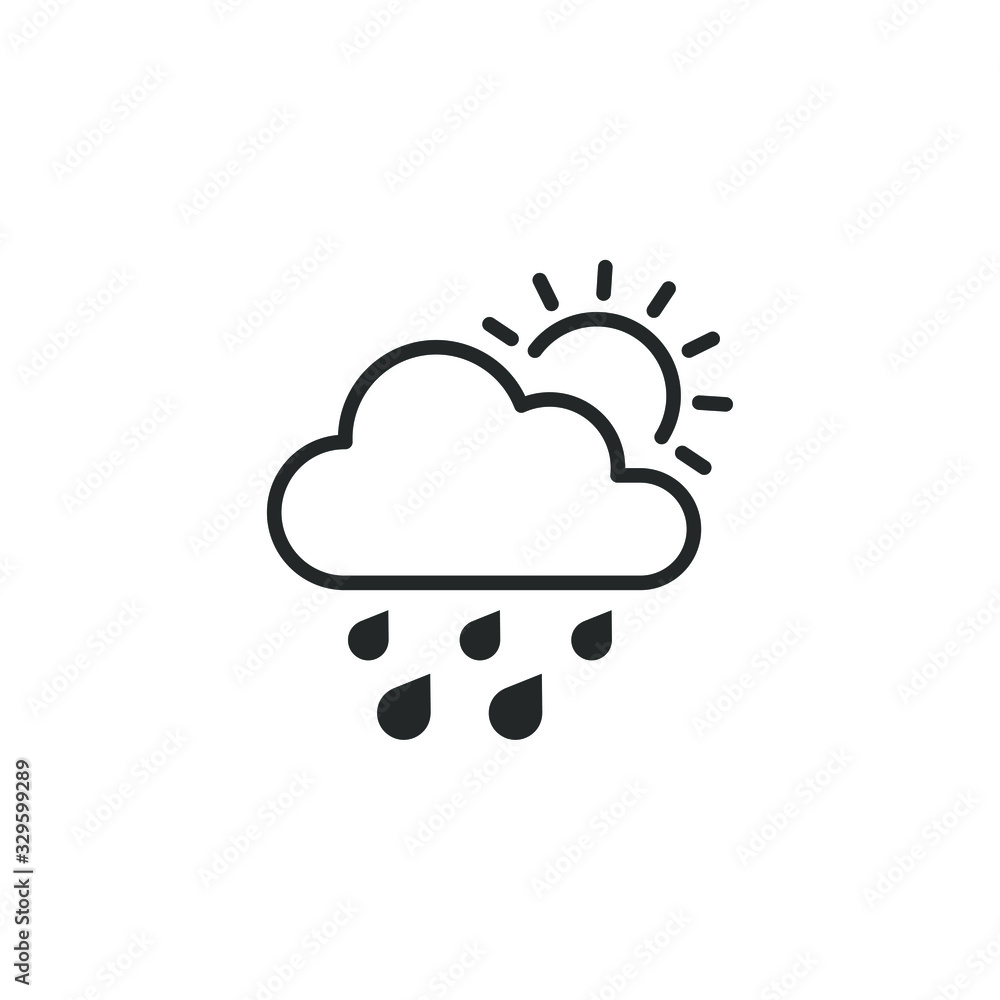 Poster Weather icon vector sign isolated for graphic and web design. Weather symbol template color editable on white background.