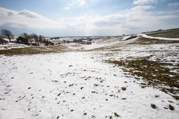 The Village of Upwey near Weymouth on a Winters Day with snow