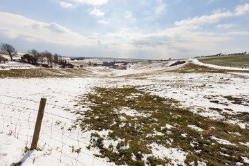 The Village of Upwey near Weymouth on a Winters Day with snow
