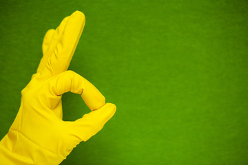 Product for professional cleaning on green background