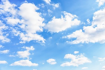 Naklejka na ściany i meble Incredible blue sky with beautiful white clouds. Clouds floating on blue sky