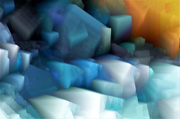 thaw in the Arctic, abstract expressionist illustration, abstract composition of textures and...