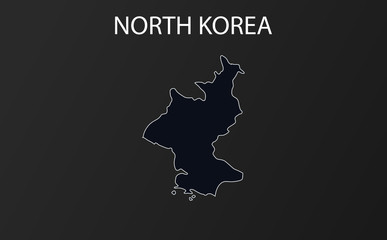 High detailed map of North Korea. Vector illustration.