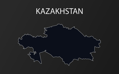Fototapeta premium High detailed map of Kazakhstan. Vector illustration.