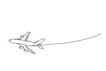 a plane , line drawing style,vector design