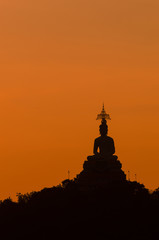 silhouette of church at sunset