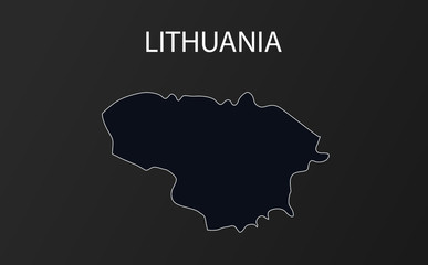 High detailed map of Lithuania. Vector illustration.