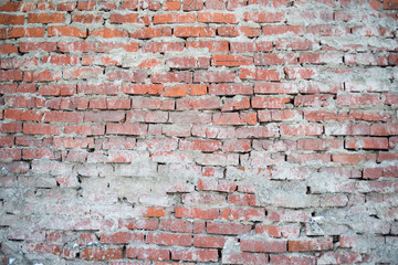 Texture of old red brick masonry. Part of the outer outer wall.