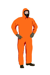 bio security suit vector illustration