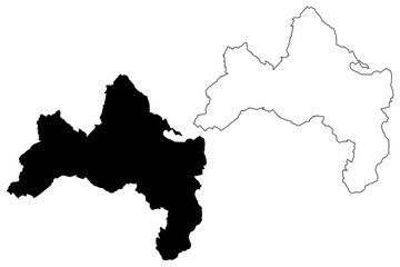 Freiburg im Breisgau City (Federal Republic of Germany, Baden-Wurttemberg) map vector illustration, scribble sketch City of Freiburg im Breisgau map