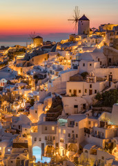 Sunset on the Picturesque Island of Santorini Thira