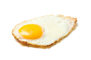 Delicious fried egg isolated on white background