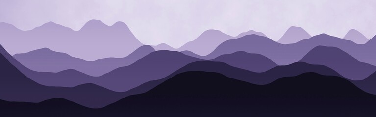 Fototapeta na wymiar modern flat of mountains in the fog cg texture illustration