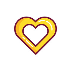 happy valentines day hearts line and fill style