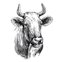 breeding cow. animal husbandry. livestock illustration on a white