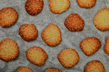 cookies with sesame seeds on paper