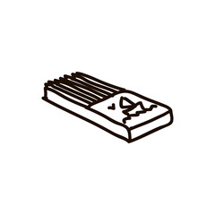 Box of wooden pencils on white background