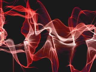 Abstract artistic dark black background with white red orange smoke wave flame fire plasma texture.Web banner wallpaper template design.