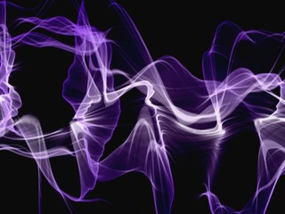 Abstract artistic dark black background with white violet purple smoke wave plasma texture.Web banner wallpaper template design.