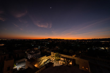 Orange sunset from the Nizwa Fort, Oman