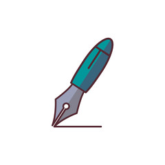fountain pen icon in trendy flat design 