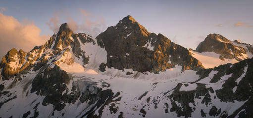 A massive snow covered mountain in Vorarlberg, Austria