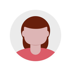 Vector icon of a person with long hair and red clothes. Use it for your user profiles or infograhics. - Vector