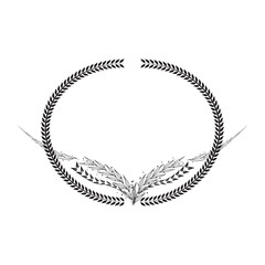 A laurel wreath. circular wreath. interlocking branches and leaves of the bay laurel vector.