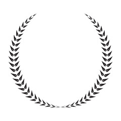 A laurel wreath. circular wreath. interlocking branches and leaves of the bay laurel vector.