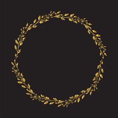 A laurel wreath. circular wreath. interlocking branches and leaves of the bay laurel vector.