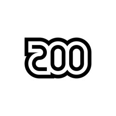 Number 200 vector icon design