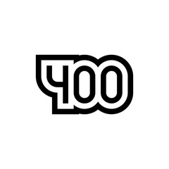 Number 400 vector icon design