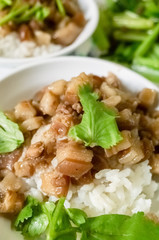 Chinese braised pork on rice