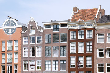 Traditional old buildings in Amsterdam, the Netherlands