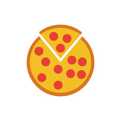 delicious pizza flat style icon