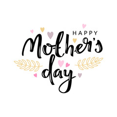 Mothers day hand lettering card. Isolated on white background.